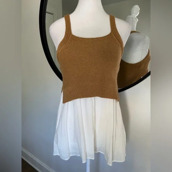 NWOT ANTHROPOLOGIE Sweater Tank. Size XS in neutral motif color - Picture 9 of 9